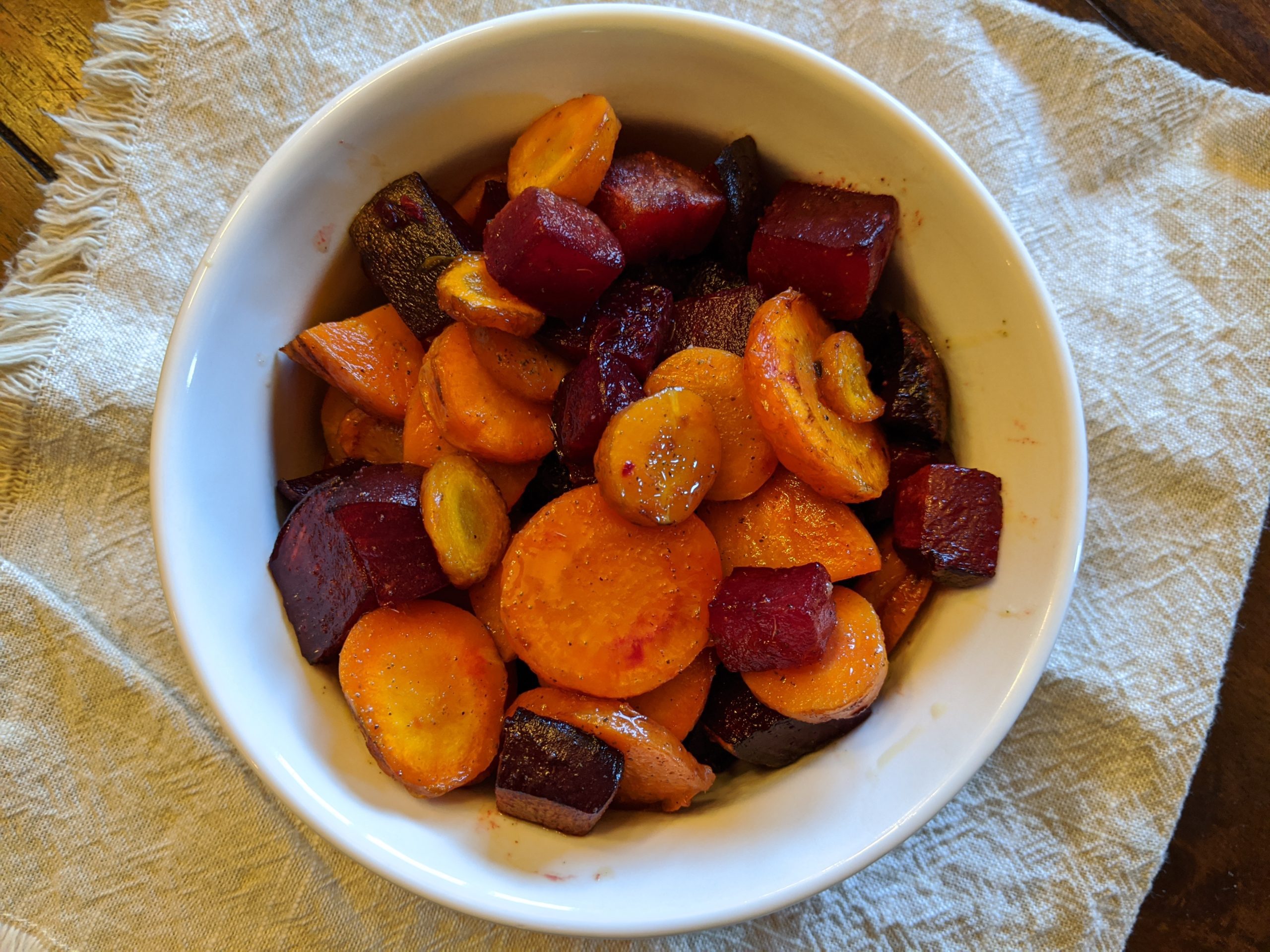 Roasted Root Vegetables with Garlic Thyme Dressing