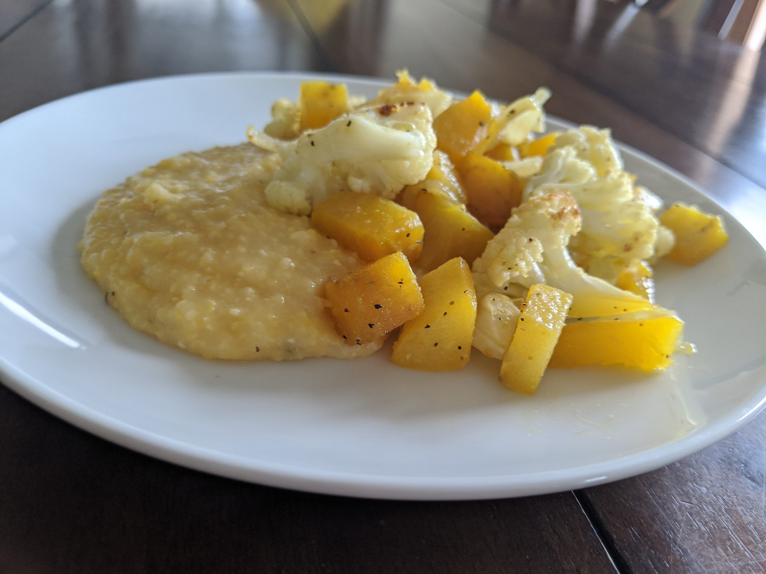 Roasted Winter Vegetables with Cheesy Polenta