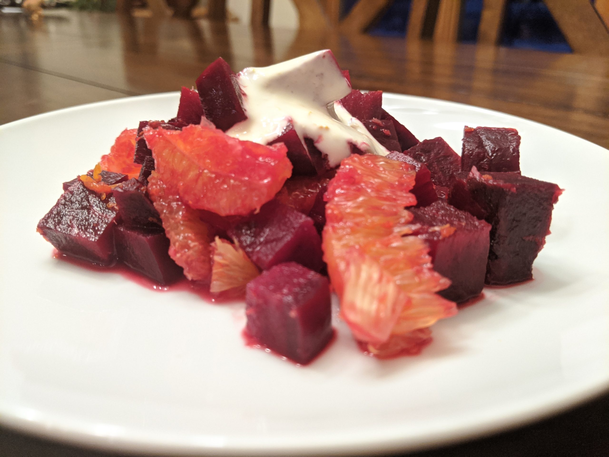 Roasted Beets with Orange Yogurt Dressing