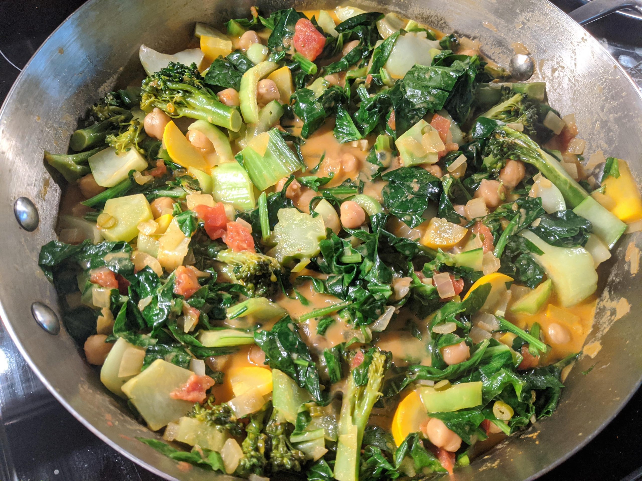 Vegetable Curry with Spinach & Chickpeas