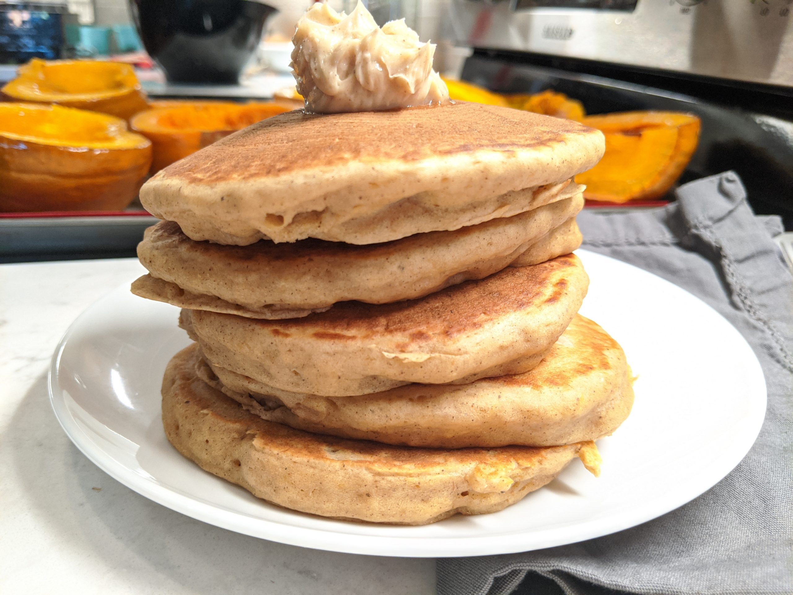 Squash Pancakes with Maple Butter