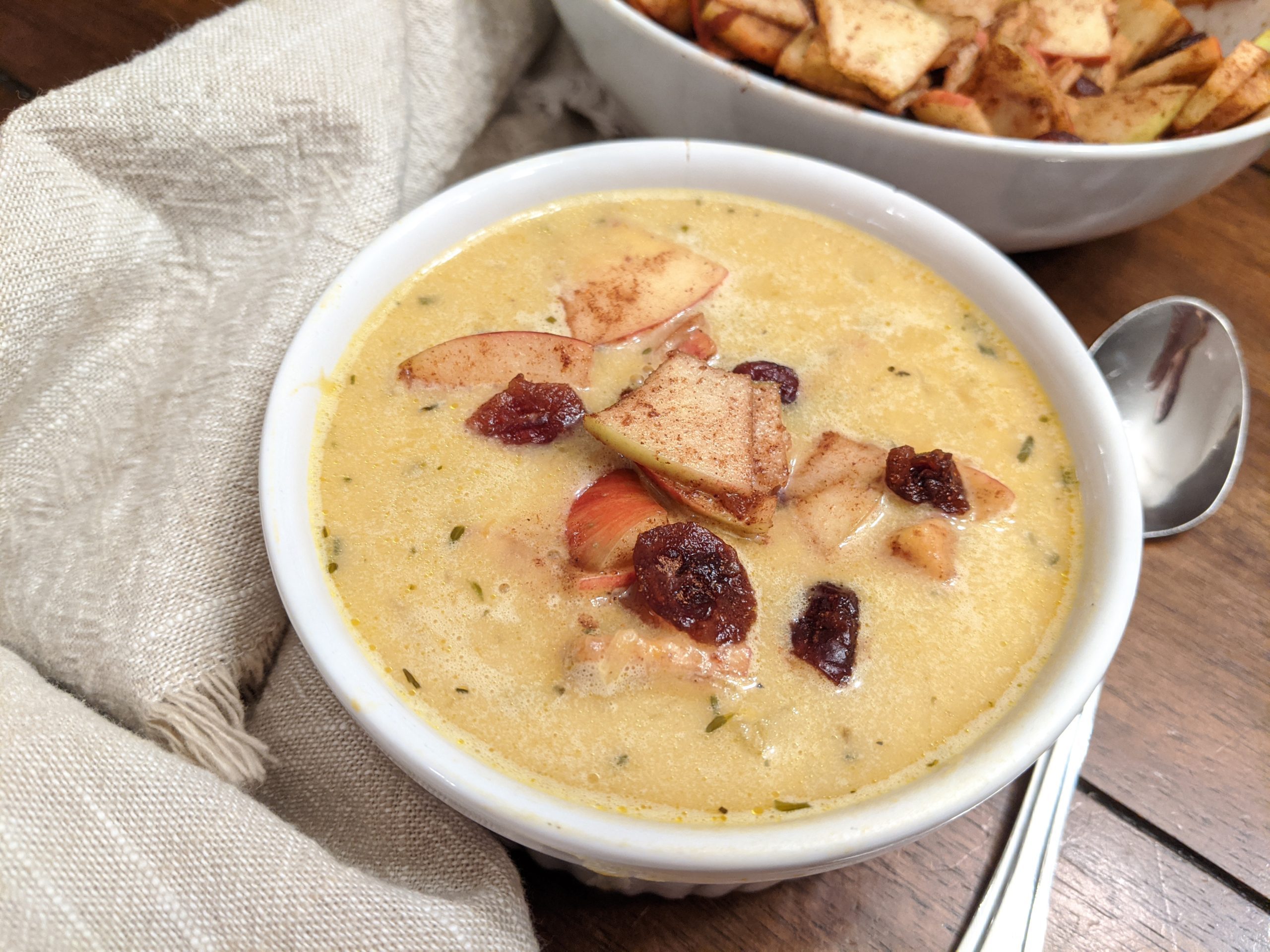 Pumpkin Soup with Cranberries & Apples