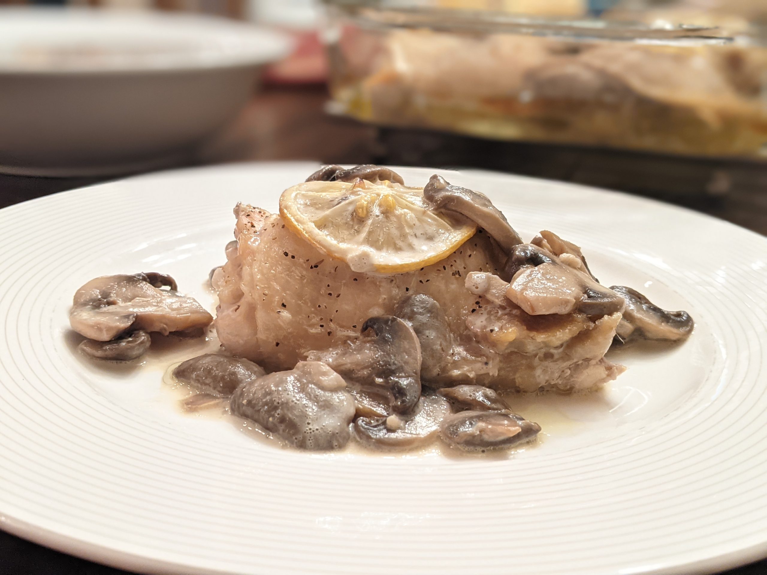 Lemon Chicken with Creamy Mushroom Sauce